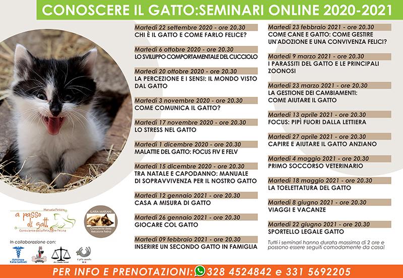 Conoscere il gatto: seminari online 2020/2021