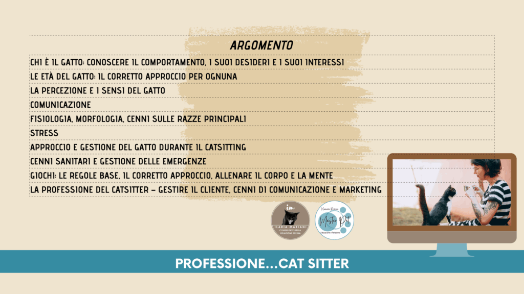 argomenti corso professione cat sitter 